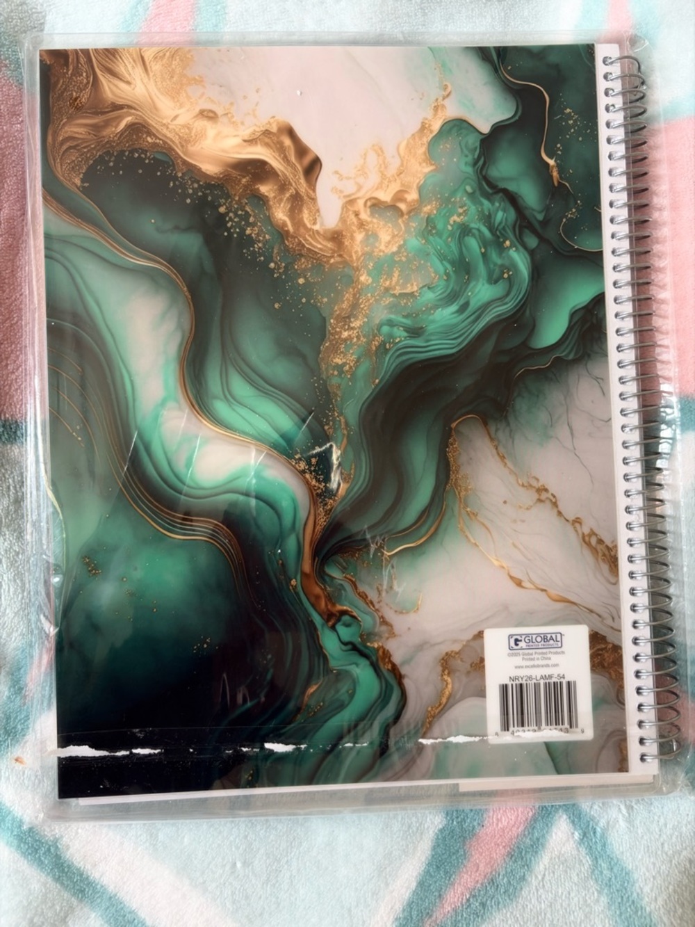 2026 Global Printed Products Teal Gold Marble 8.5" × 11" - Picture 2 of 10